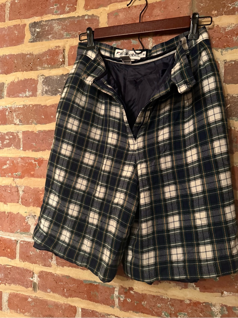 VTG 80’s Tweed Vintage Boyfriend Fall Flannel Shorts w Pockets & Silk Lining